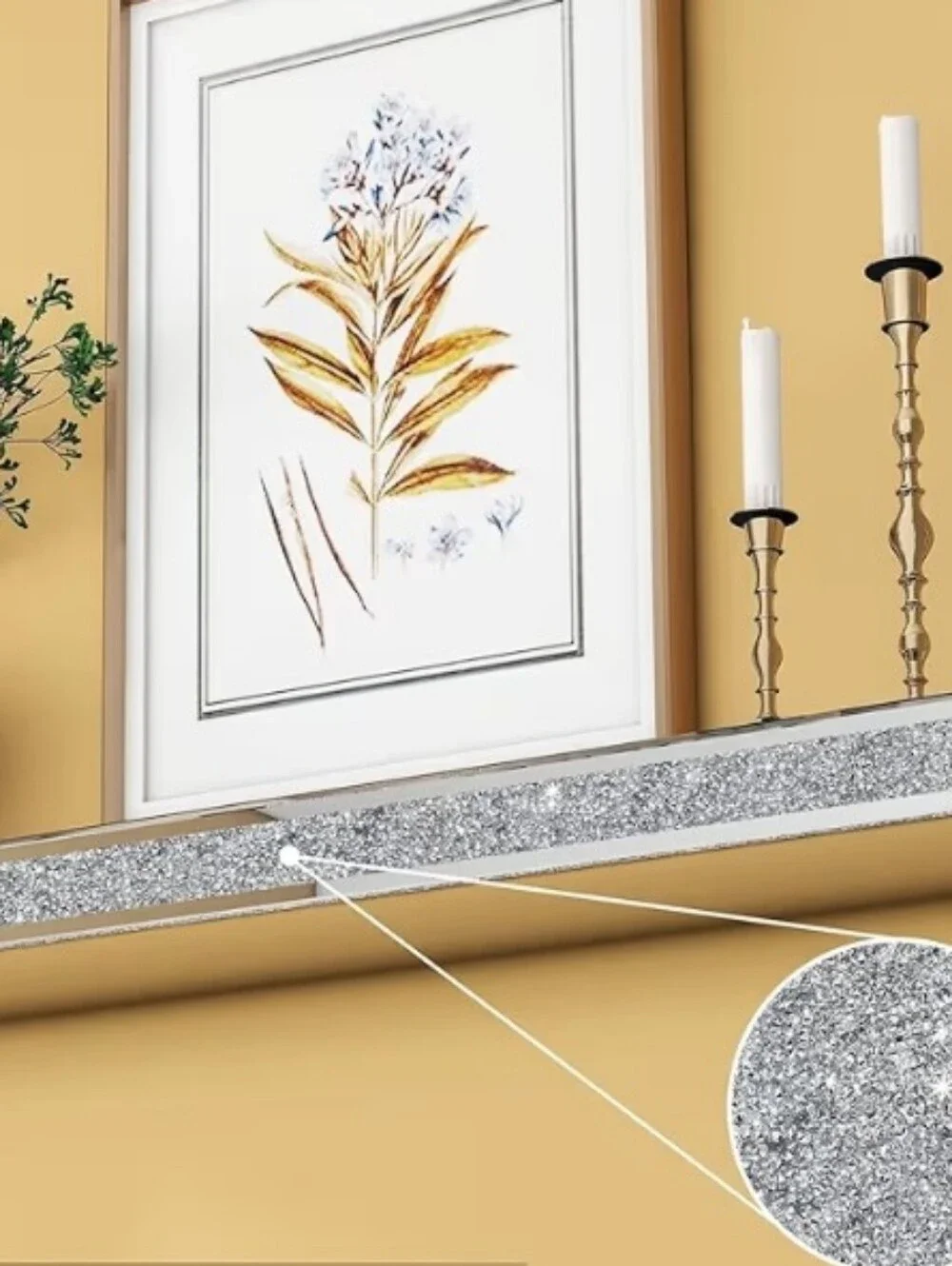 Sparkle & Shine Floating Mirrored Decorative Wall Shelf